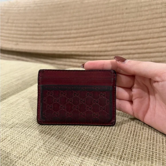 Gucci Burgundy/Red Card Holder - Picture 2 of 4